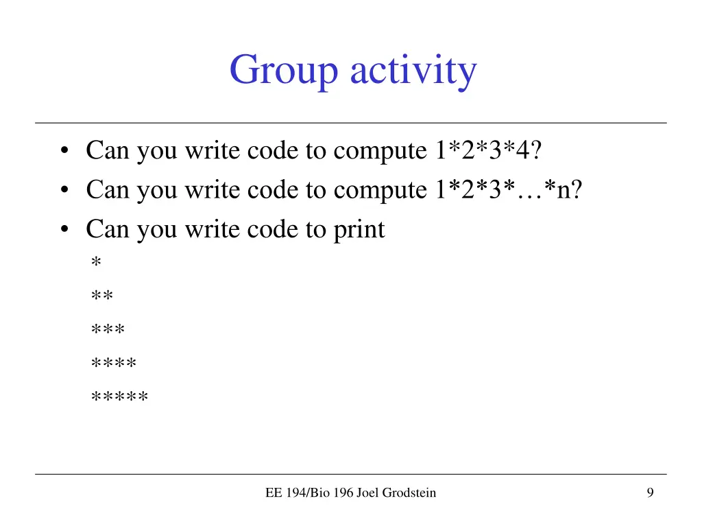 group activity