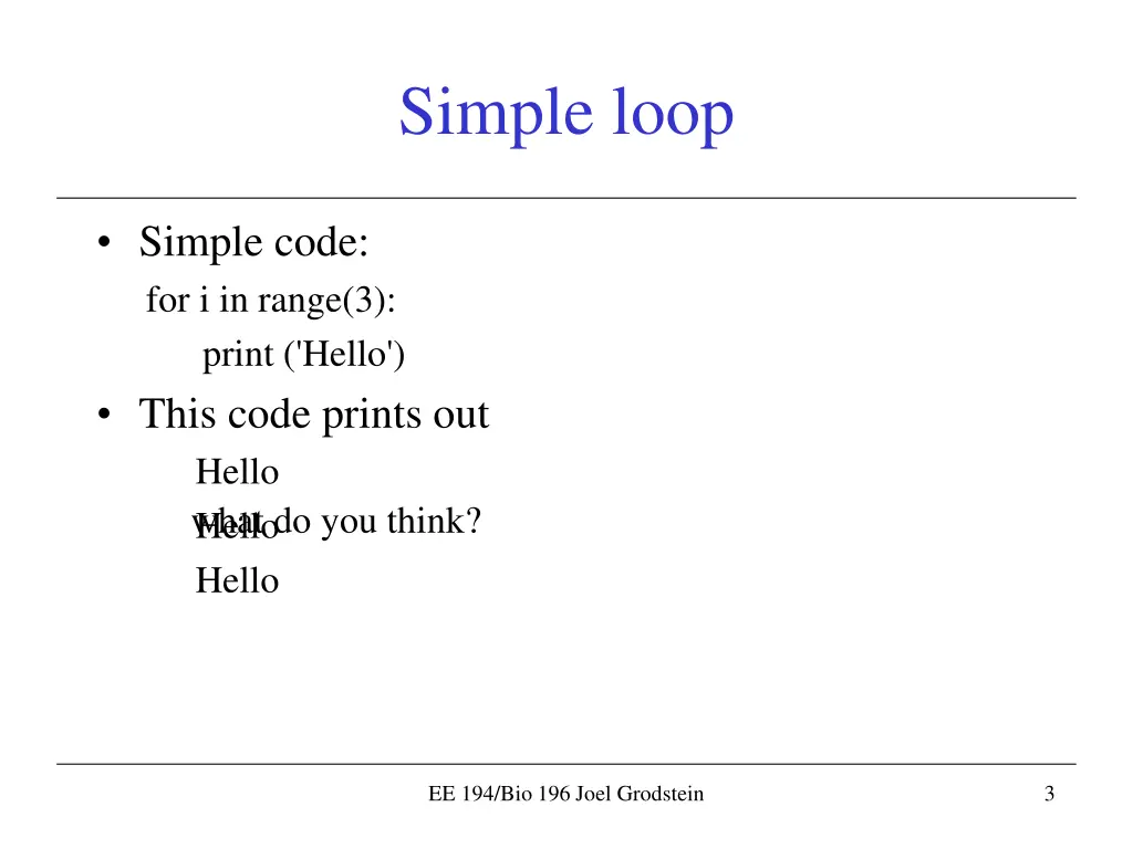 simple loop