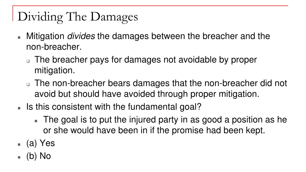 dividing the damages
