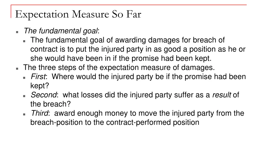 expectation measure so far