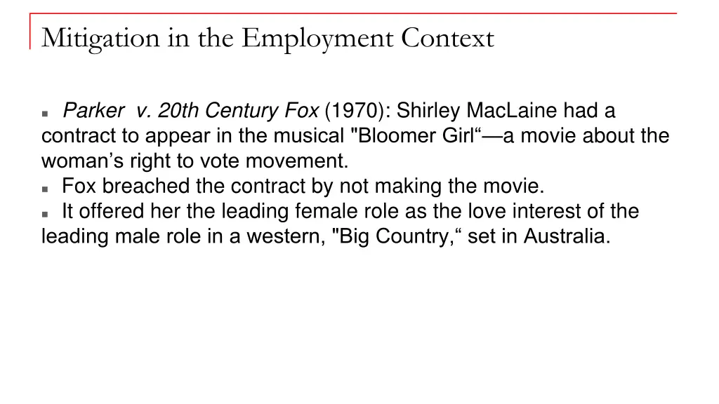 mitigation in the employment context