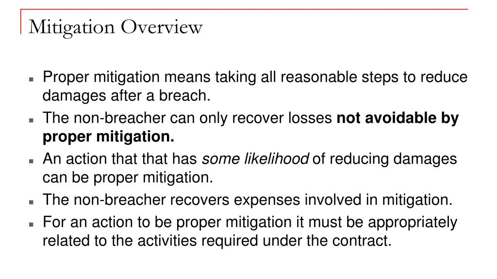 mitigation overview