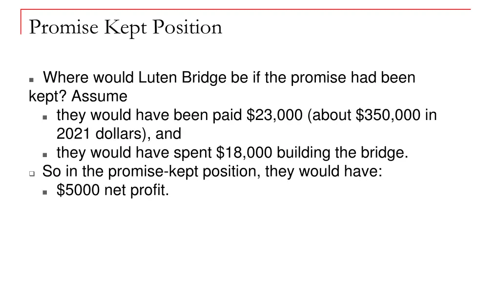 promise kept position