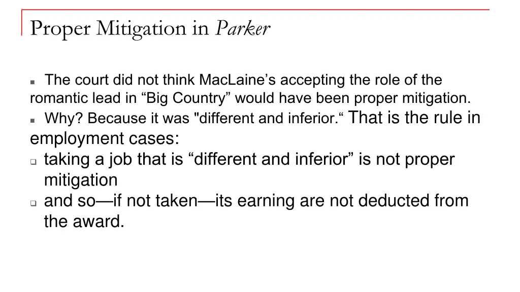 proper mitigation in parker