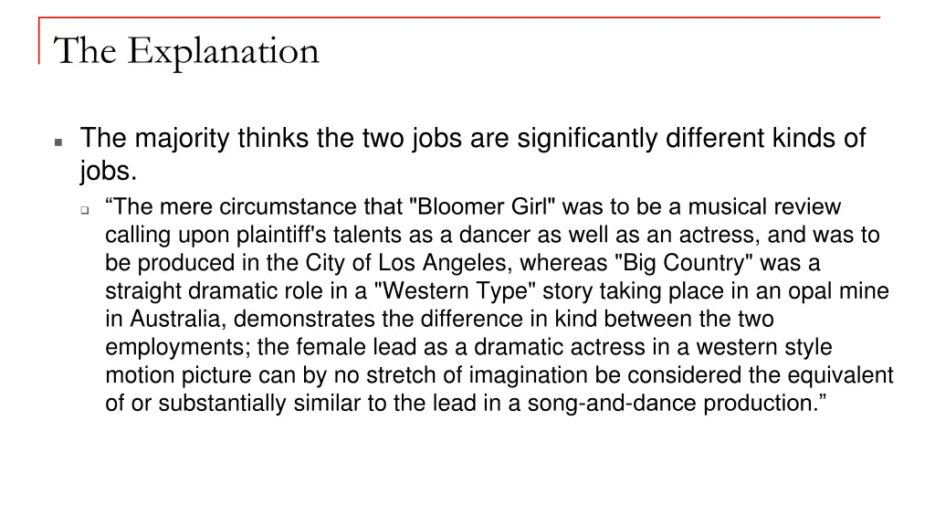 the explanation