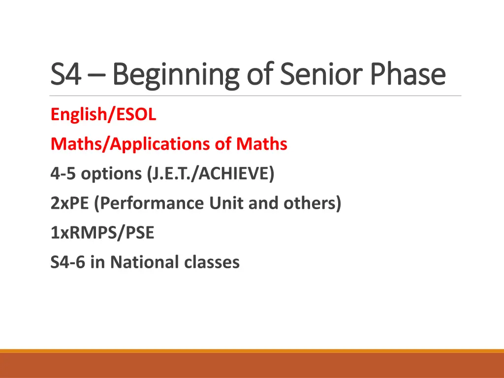 s4 s4 beginning of senior phase beginning