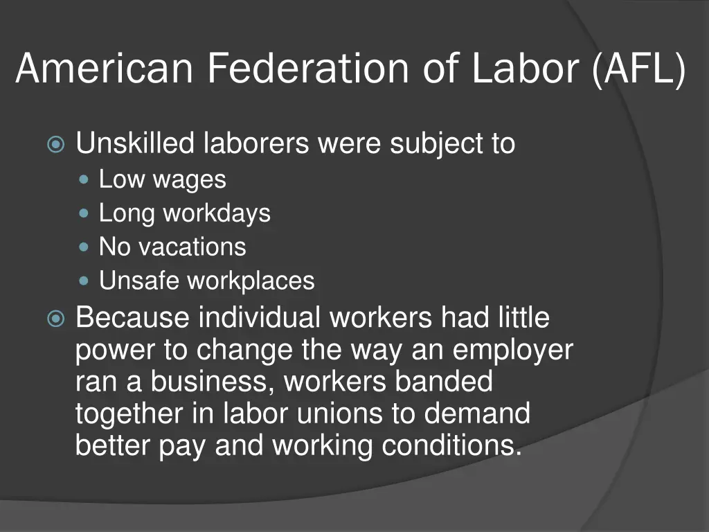 american federation of labor afl