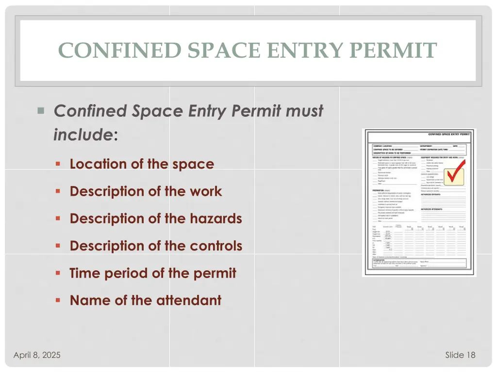 confined space entry permit
