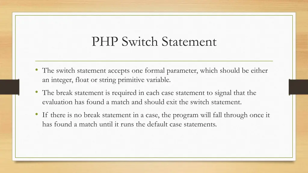 php switch statement