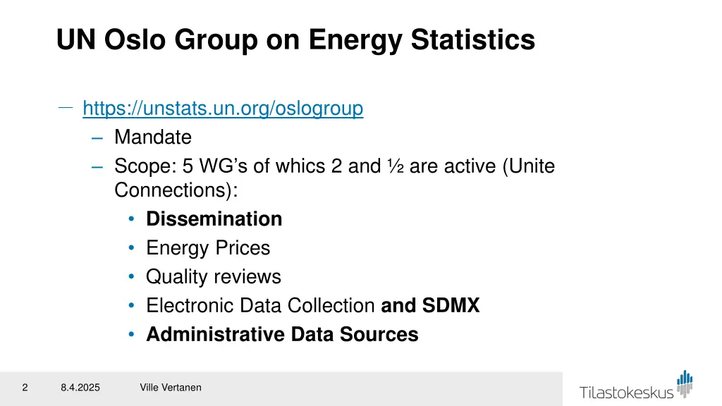 un oslo group on energy statistics
