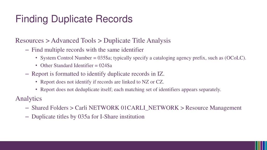 finding duplicate records