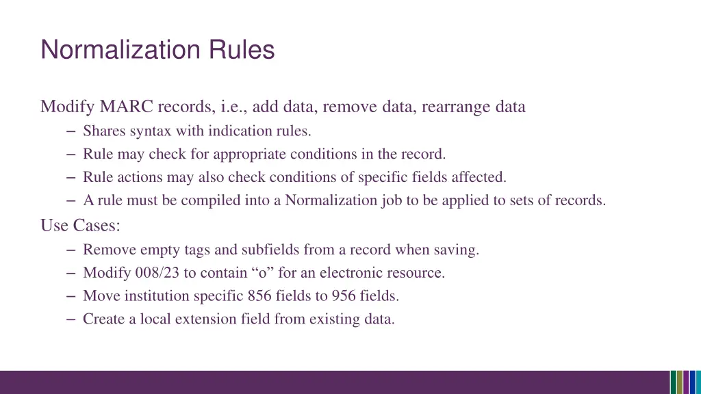 normalization rules
