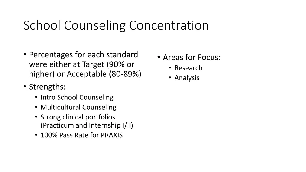 school counseling concentration