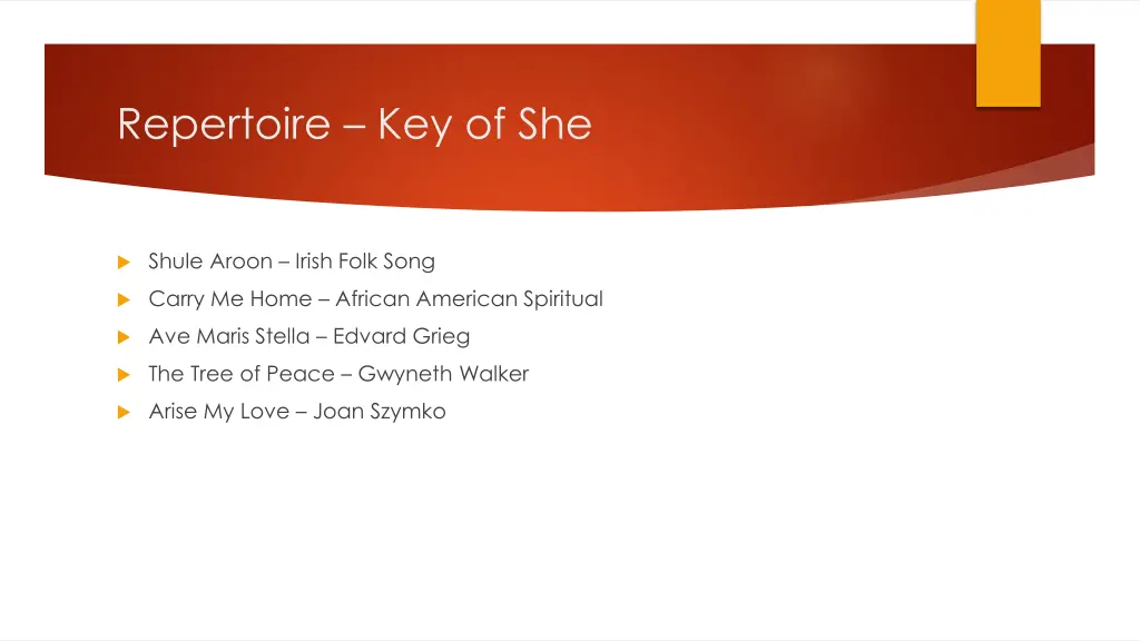 repertoire key of she