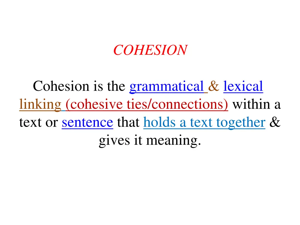 cohesion