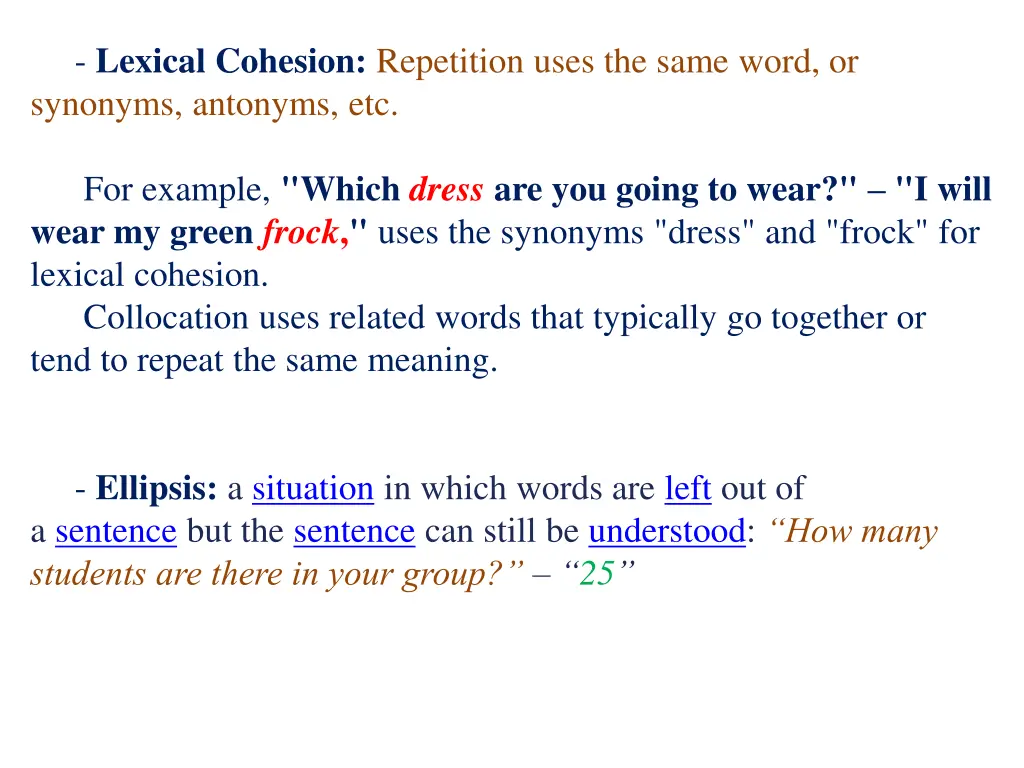 lexical cohesion repetition uses the same word