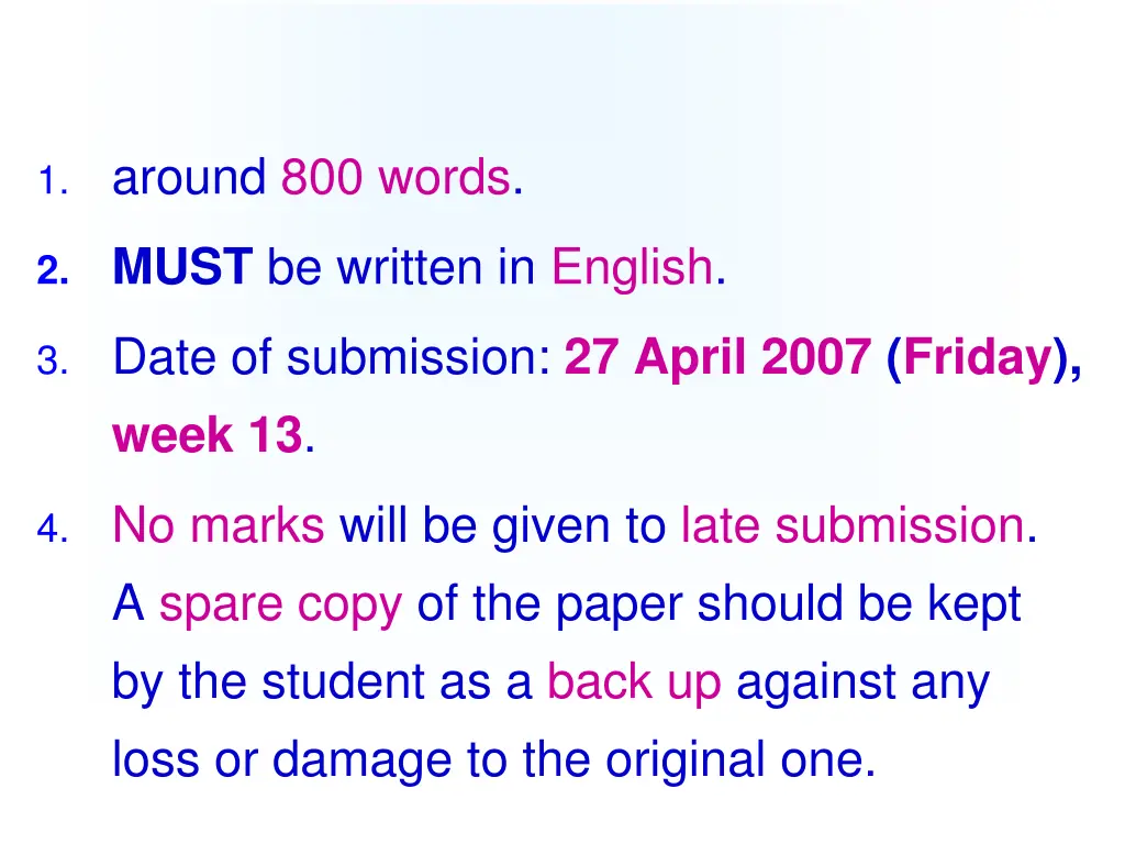 1 around 800 words