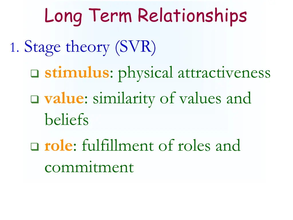 long term relationships