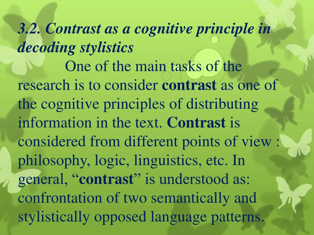 3 2 contrast as a cognitive principle in decoding