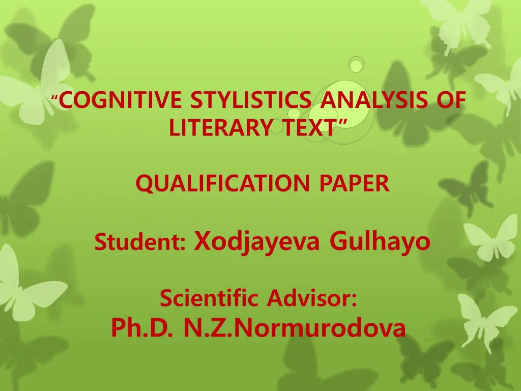 cognitive stylistics analysis of literary text