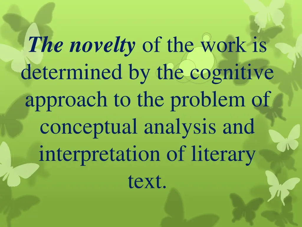 the novelty of the work is determined