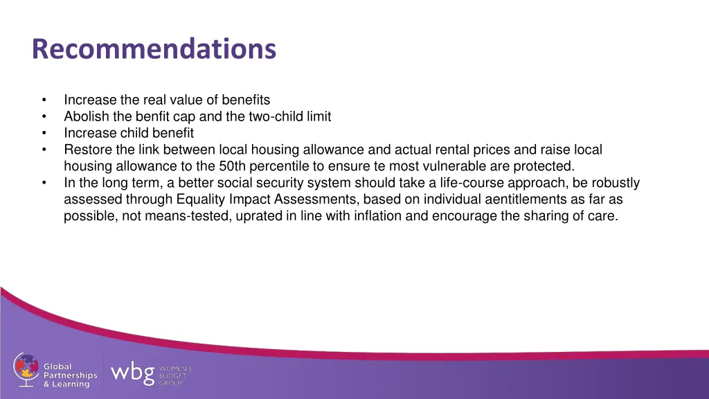 recommendations