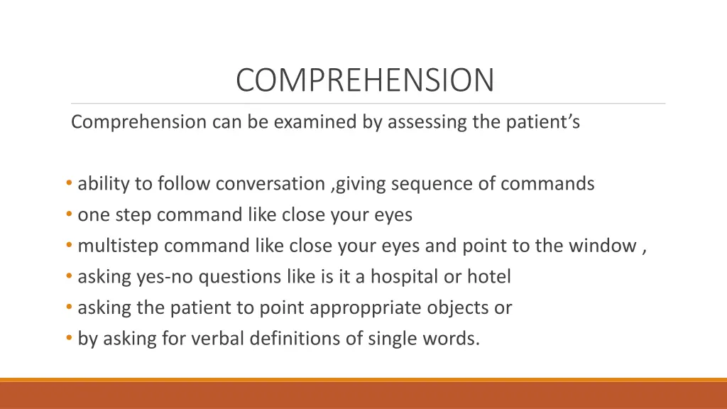 comprehension