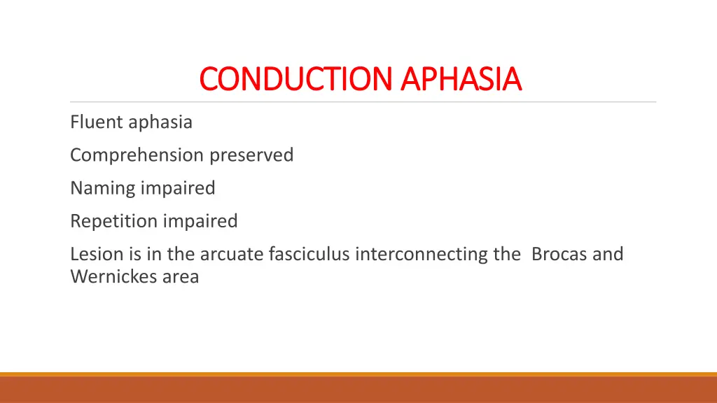 conduction aphasia conduction aphasia