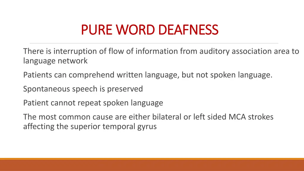 pure word deafness pure word deafness