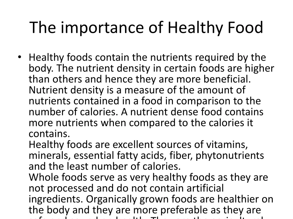 the importance of healthy food 2