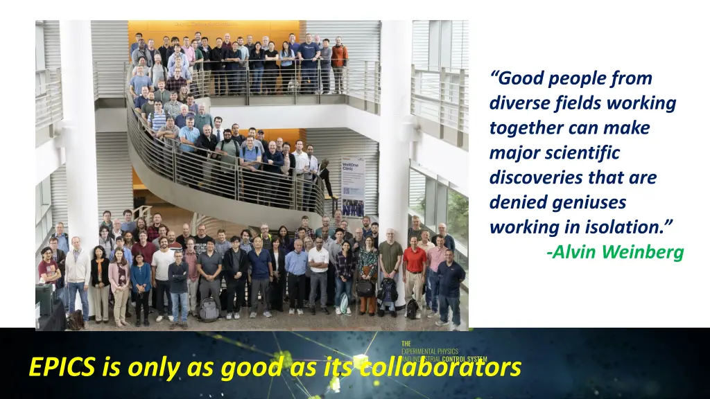 good people from diverse fields working together