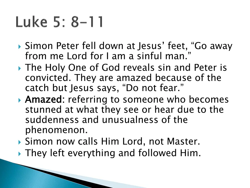 simon peter fell down at jesus feet go away from