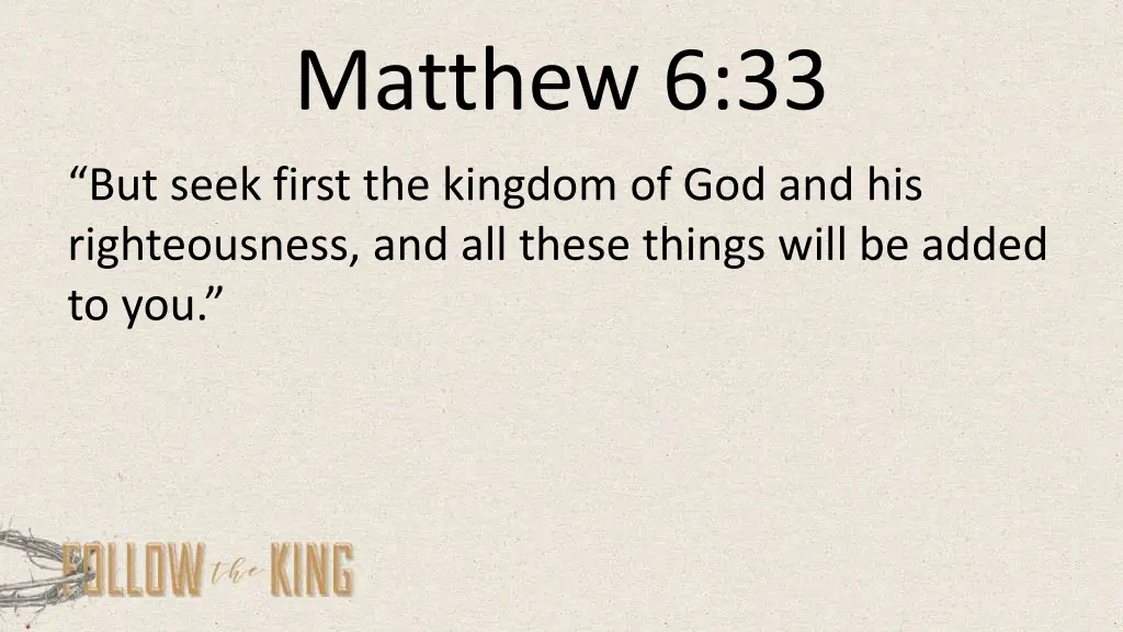 matthew 6 33