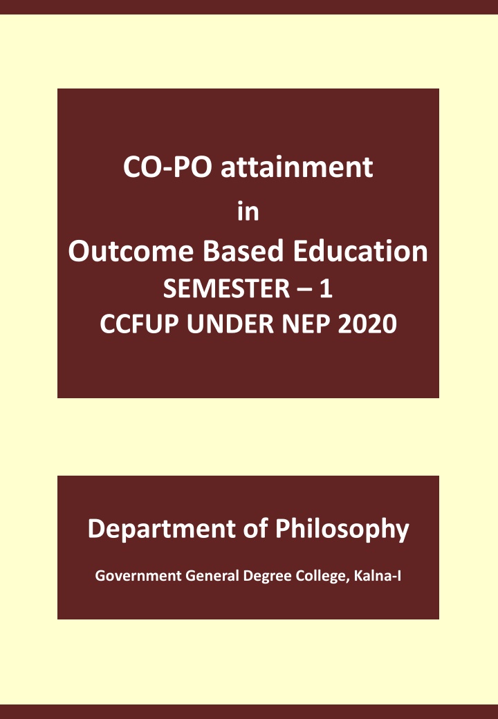 co po attainment in outcome based education