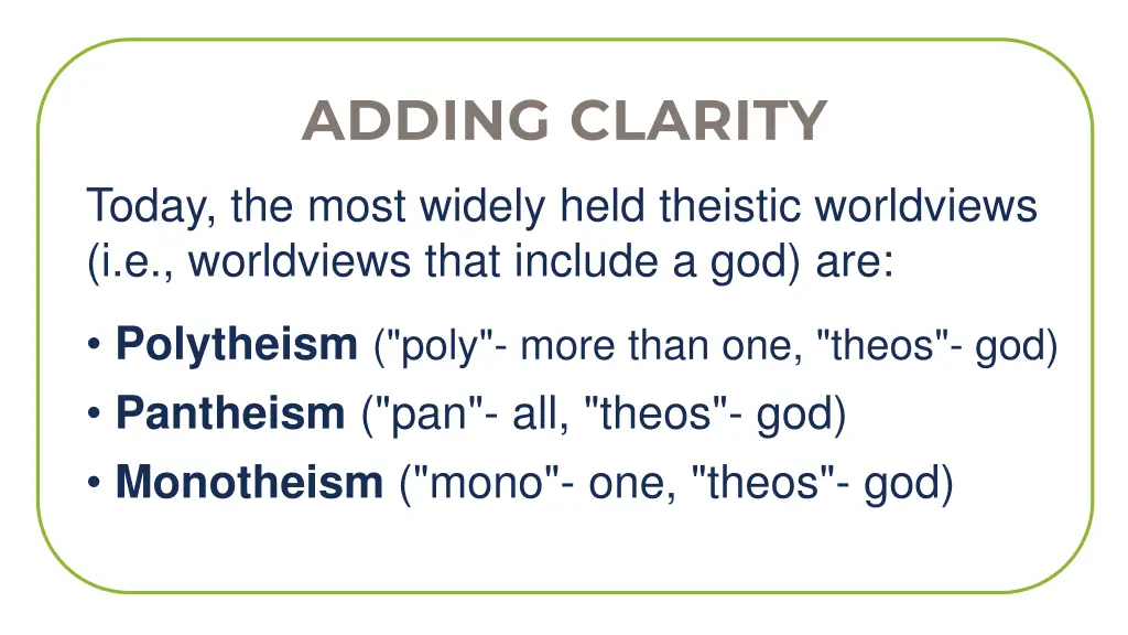 adding clarity