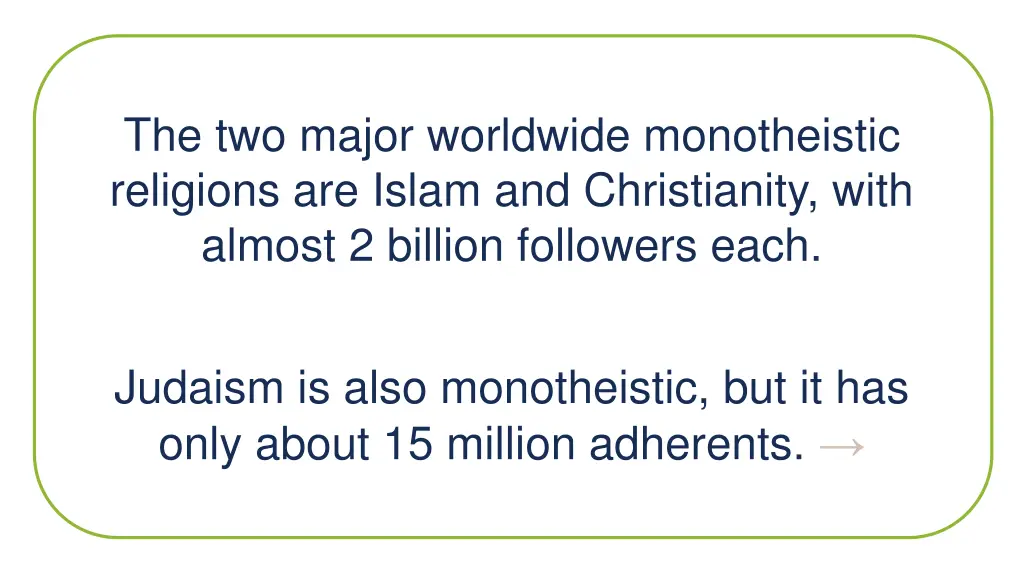 the two major worldwide monotheistic religions