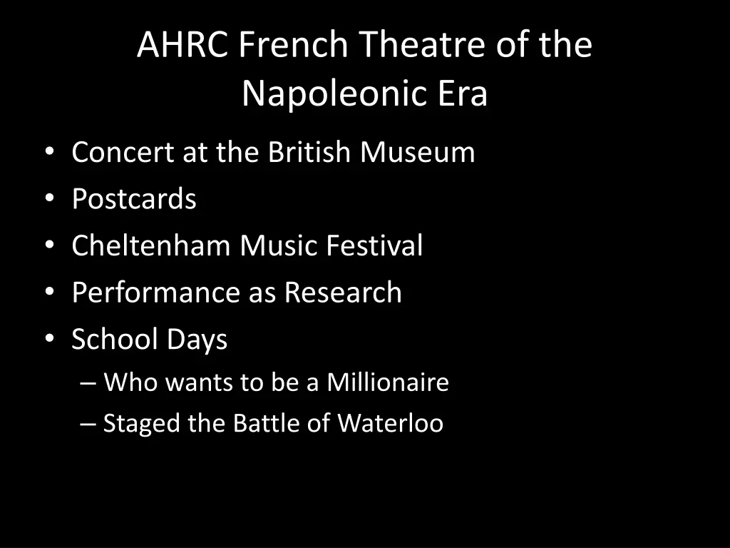 ahrc french theatre of the napoleonic era 1