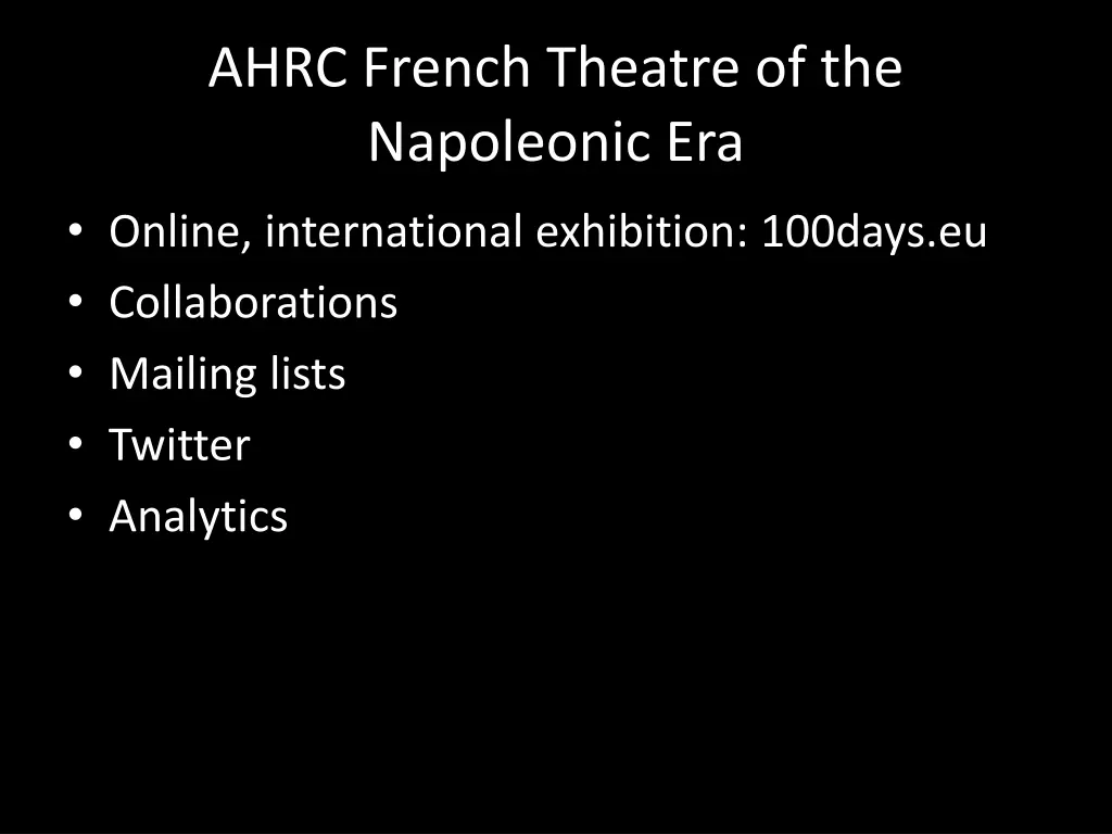 ahrc french theatre of the napoleonic era