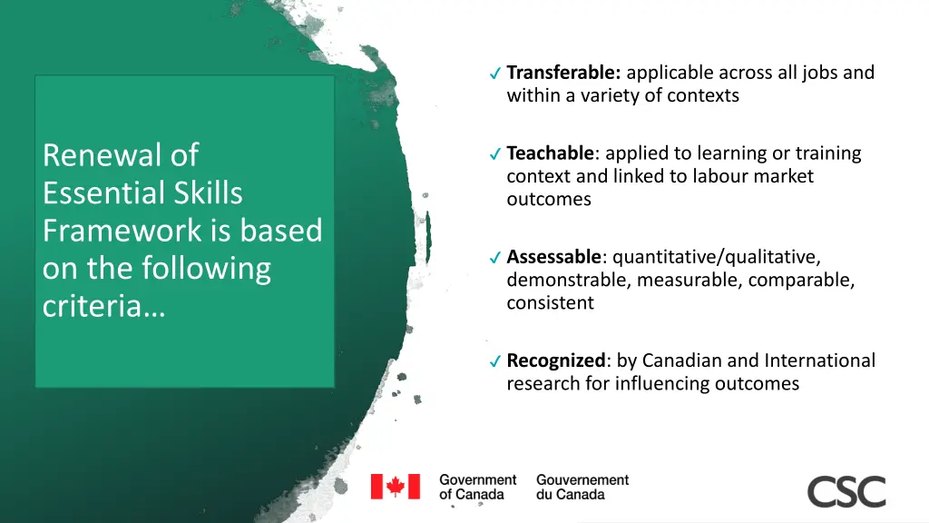 transferable applicable across all jobs