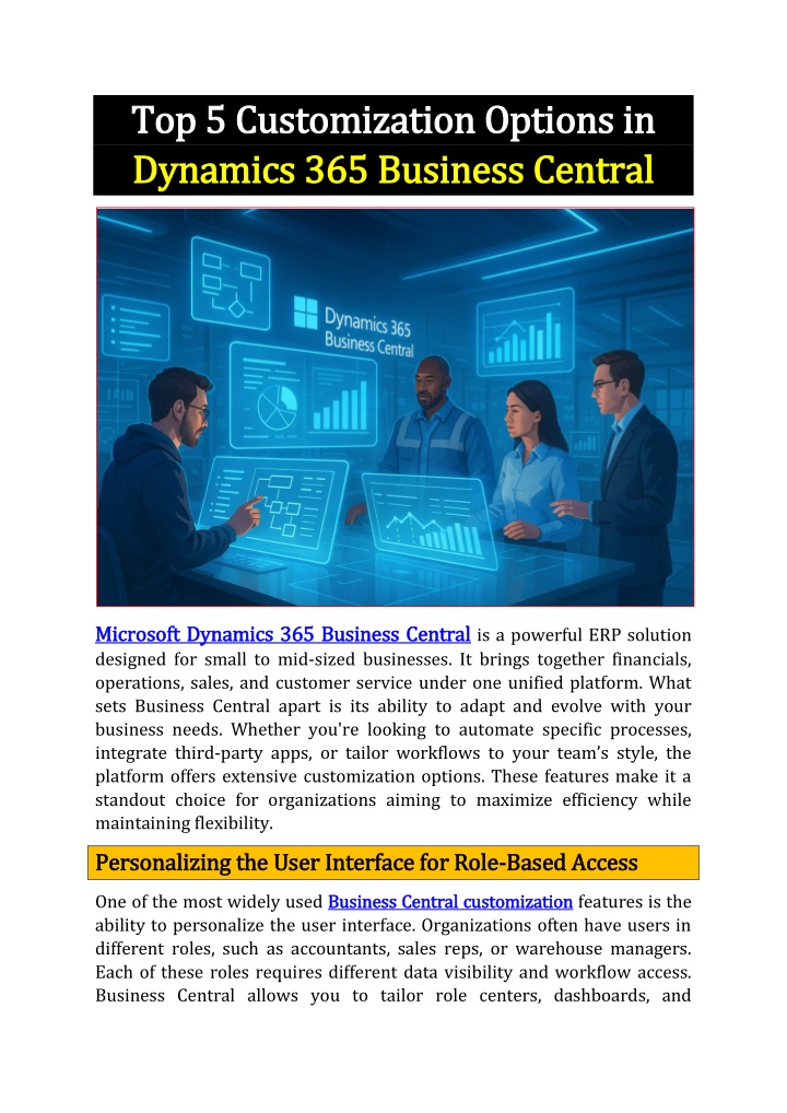 top 5 customization options