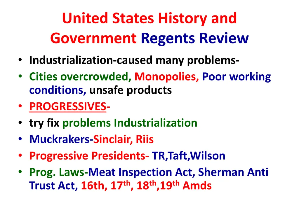 united states history and government regents 13
