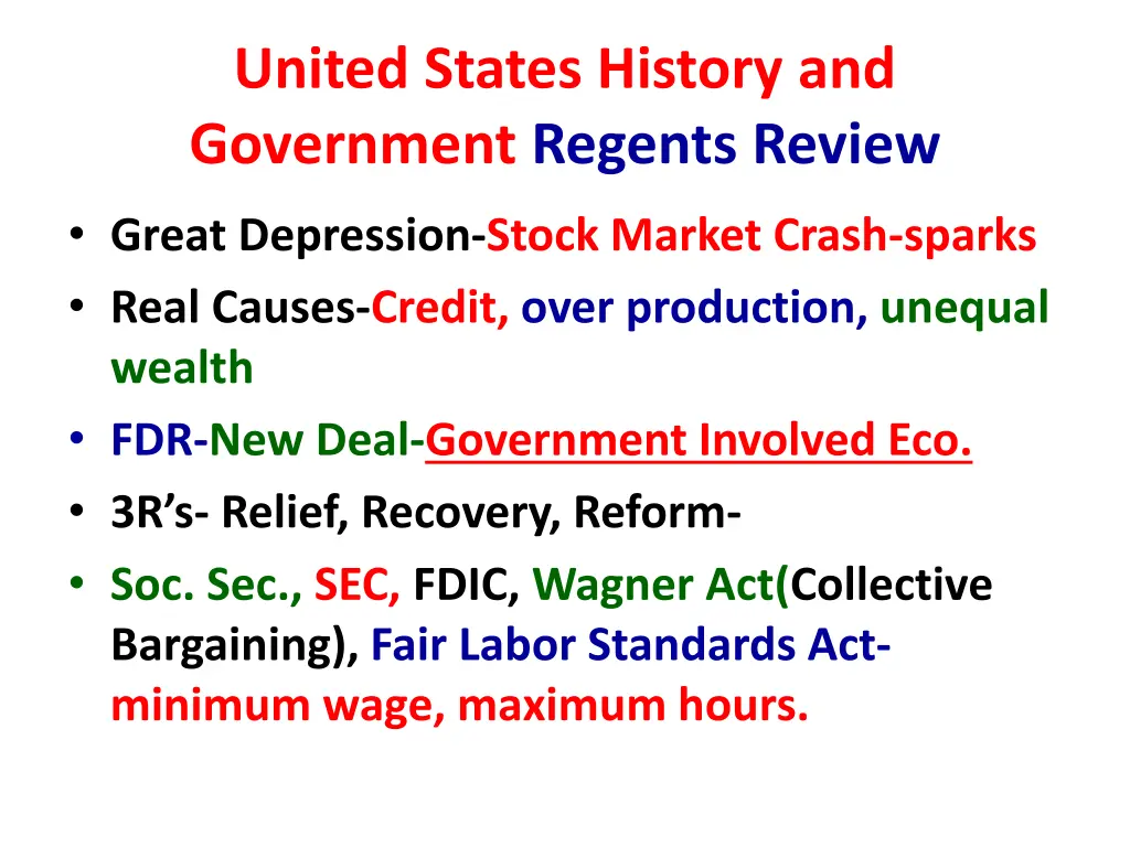 united states history and government regents 16