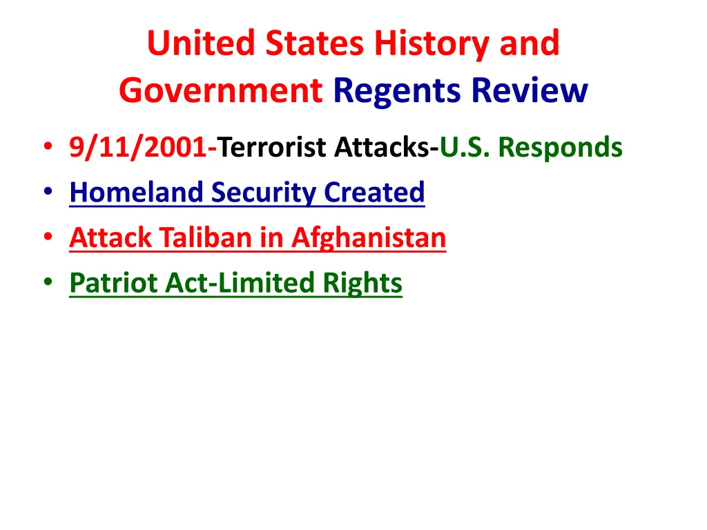 united states history and government regents 22