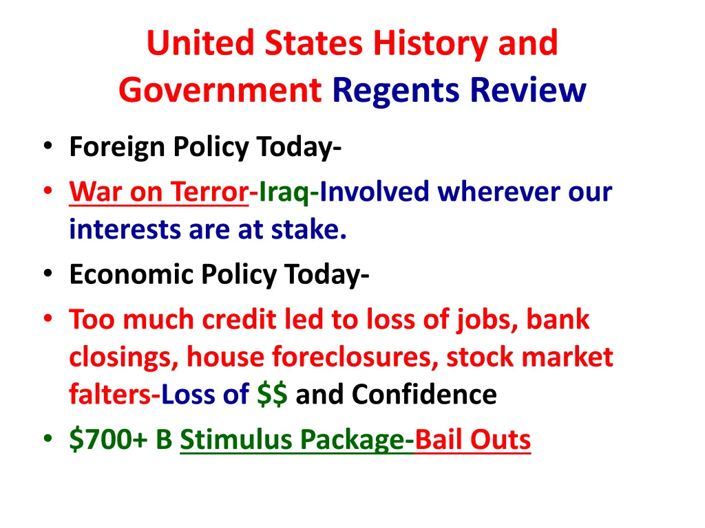 united states history and government regents 23