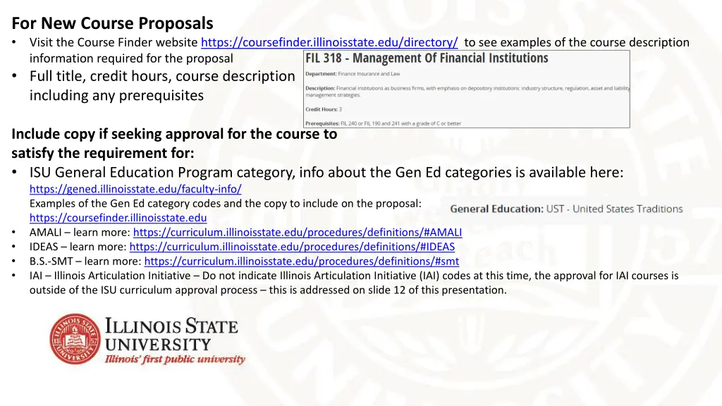 for new course proposals visit the course finder