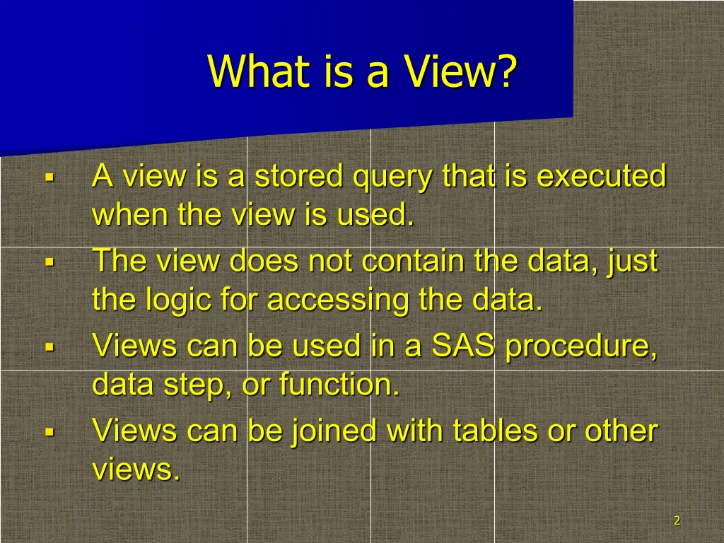 what is a view
