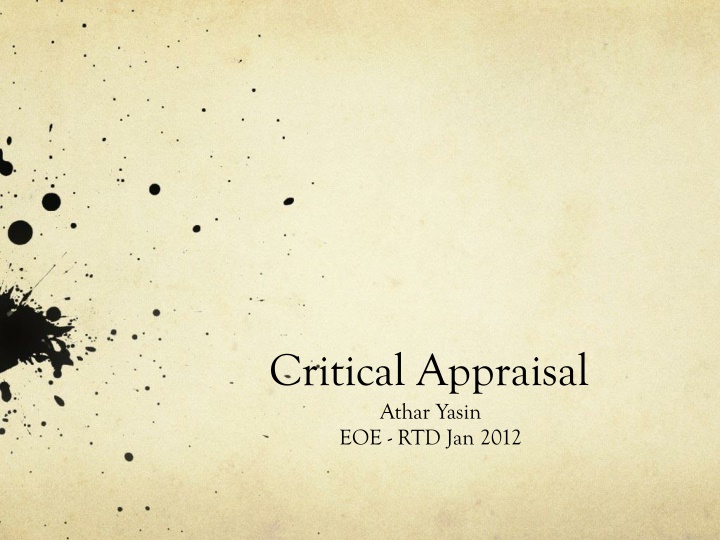 critical appraisal athar yasin eoe rtd jan 2012