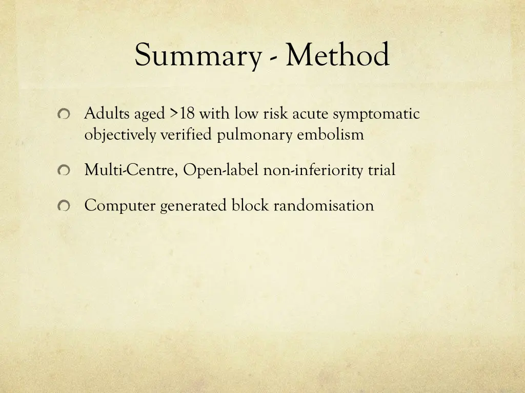 summary method