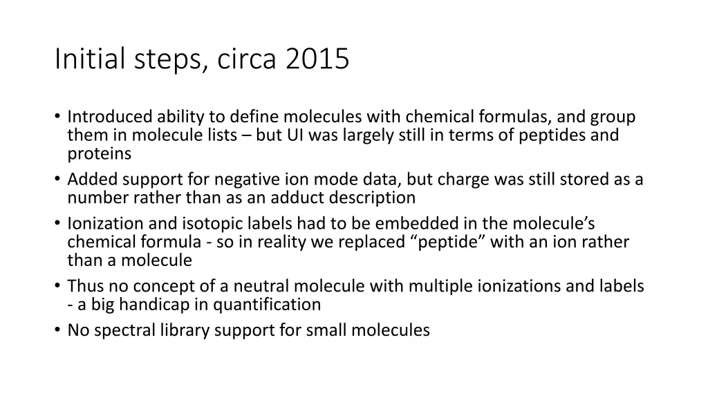 initial steps circa 2015