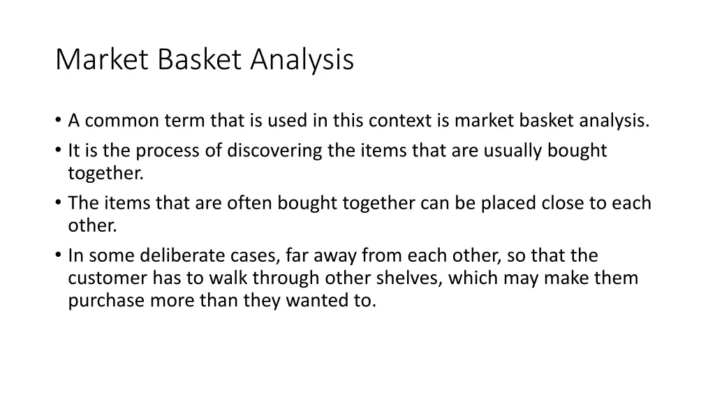 market basket analysis